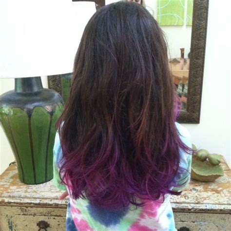 Lavender Dip Dye On Brown Hair Brown Hair With Purple