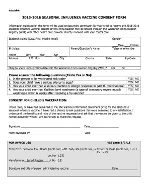 Printable Flu Vaccine Consent Form Fill Out And Sign Printable Pdf Template Airslate Signnow