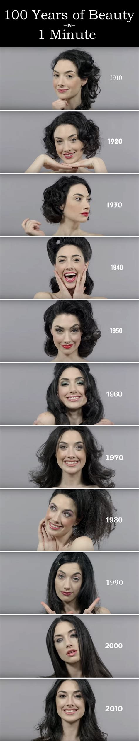 View 100 Years Of Beauty Trends In Only 1 Minute