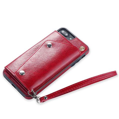 Iphone Se 2020 Case Premium Leather Wallet With Credit Card Holder Slot Handbag Purse Wristlet