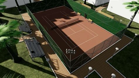 Incredible 10 court tennis facility with clubhouse. Sports architecture: tennis court construction - BibLus