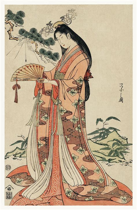 Sotoori Hime By Eishi Hosoda 1756 1829 A Traditional Japanese Ukyio E Style Illustration Of A