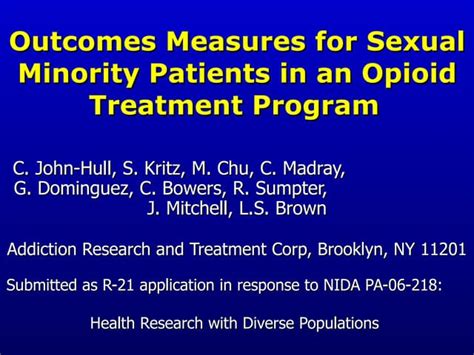 outcomes measures for sexual minority patients in an opioid treatment program ppt