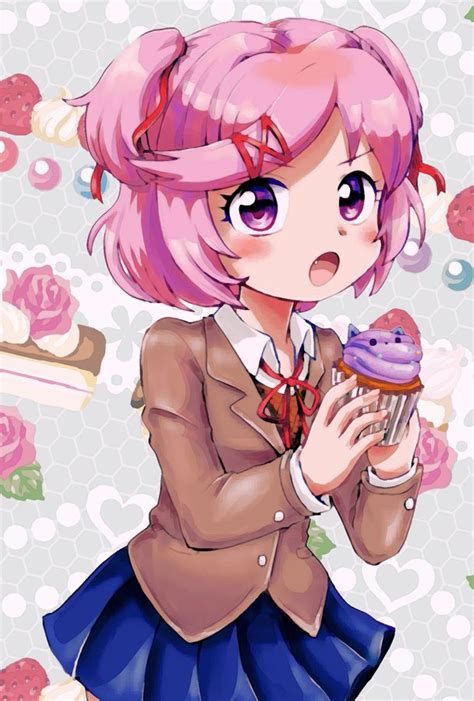Natsuki Eating A Cupcake 💗 By Moyashidayodayo On Twitter Rddlc