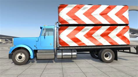 Beamng Drive Flatbed Truck Transporting 4 Tire Walls Youtube