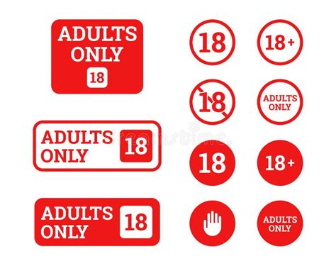 Adults Only Icons Signs Stock Illustration Illustration Of Reflection