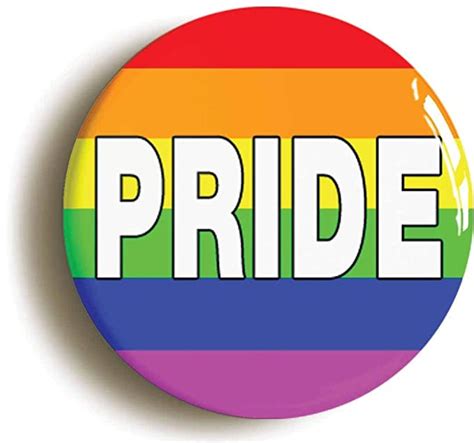 Rainbow Pride Badge Button Pin Size Is 1inch25mm Diameter Lgbt Gay