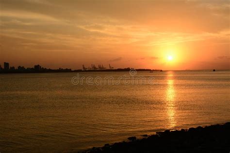 Famous Sunset In Tamsui Stock Photo Image Of Gold Colorful 33839470
