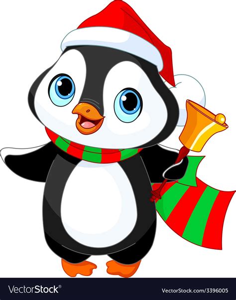 Christmas Penguin Royalty Free Vector Image Vectorstock