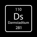 símbolo de darmstadtio. elemento químico de la tabla periódica ...