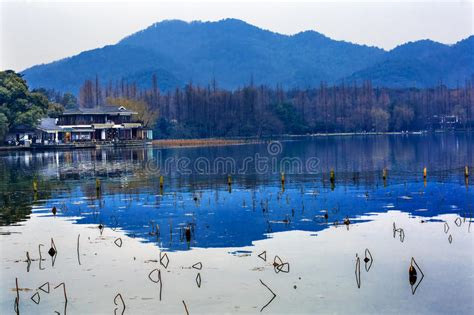West Lake Reflection Hangzhou Zhejiang China Stock Image Image Of