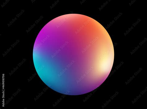 Gradient Ball Illustration In Trendy Color A Colorful Sphere In Red