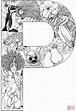 Letter P with Animals coloring page | Free Printable Coloring Pages