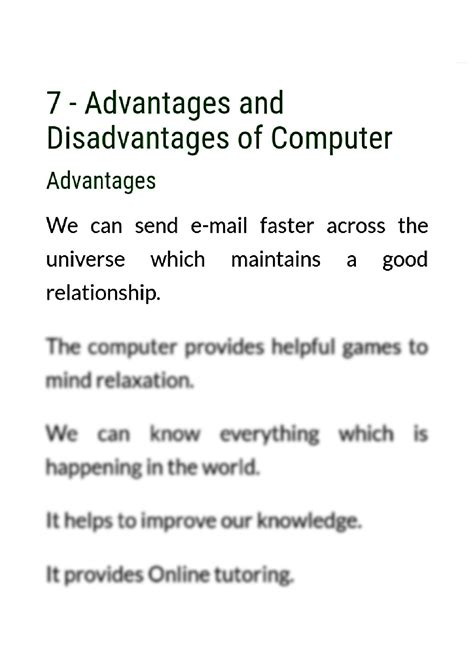 Solution Advantages And Disadvantage Of Computer Studypool