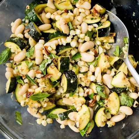 Grilled Zucchini Salad With Corn And White Beans Recipe Yummly