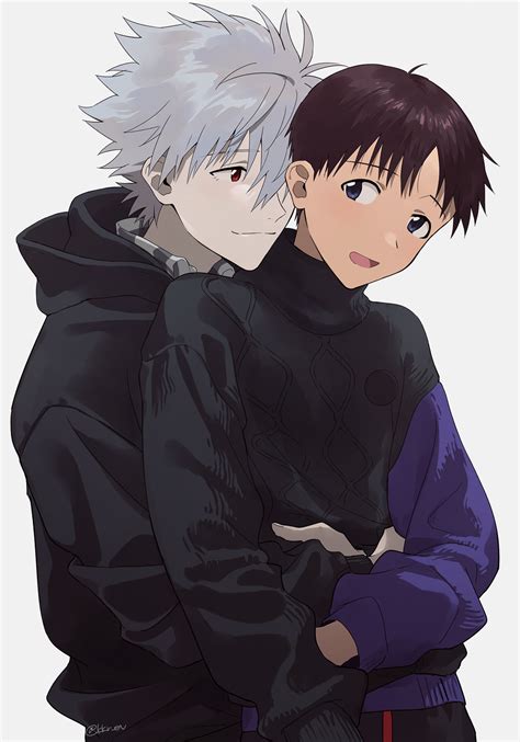 Ikari Shinji And Nagisa Kaworu Neon Genesis Evangelion Drawn By 11kkr