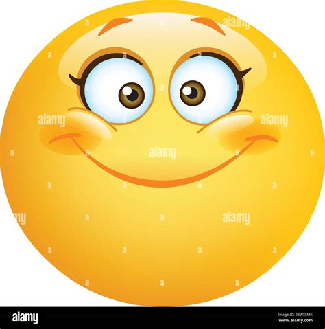 Happy Cute Female Emoticon Smiling Stock Vector Image And Art Alamy