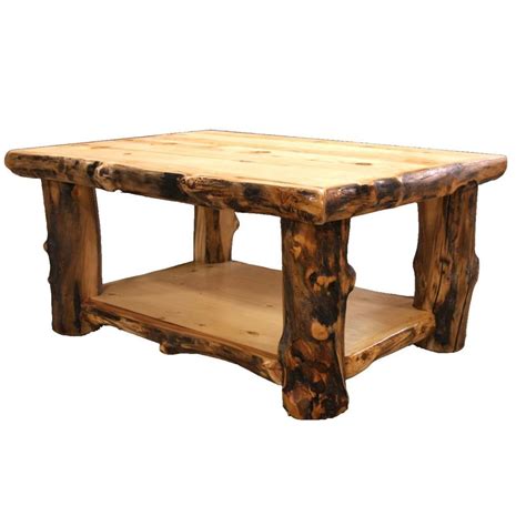 Log Coffee Table Country Western Rustic Cabin Wood Table Living Room