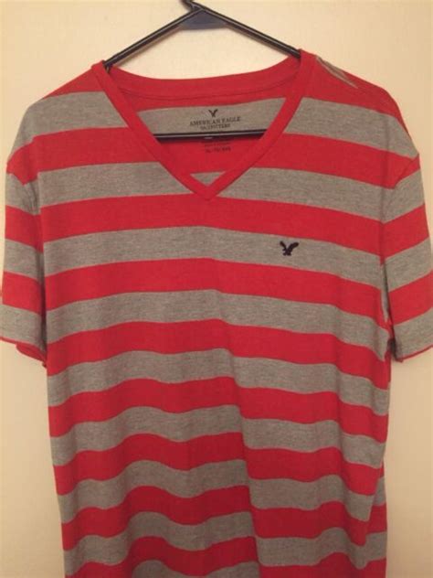 American Eagle Outfitters Mens Striped V Neck T Shirt Size Xl Ebay