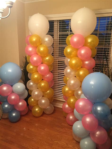 Balloons And Streamers Are On The Floor In Front Of A Window