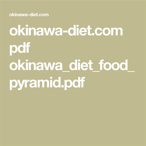 Okinawa Pdf Okinawadietfoodpyramidpdf Japanese Diet