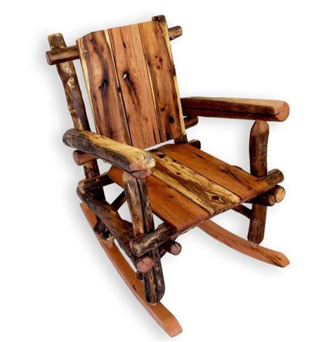 A great decor style for a rustic log cabin, mountain lodge, or country house. Rustic Rocking Chair Wood Rocker Farm House Chair Rocking ...