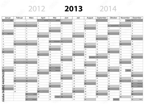 Kalender 2013 Din Format Stock Vektorgrafik Adobe Stock
