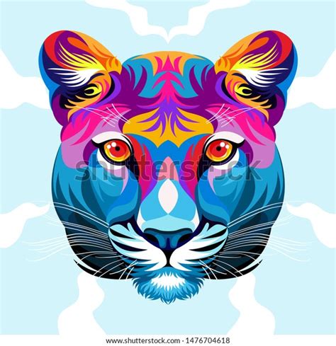 Colorful Tiger Head Modern Pop Art 스톡 벡터로열티 프리 1476704618