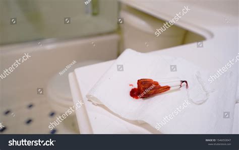 Bloody Tampon On Tissue On Bathroom Stock Photo Shutterstock