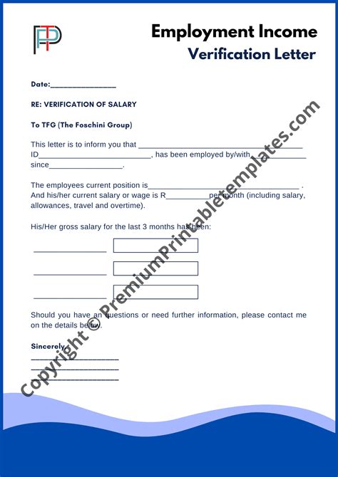 Free Employment Income Verification Letter Word Pdf Eforms Free