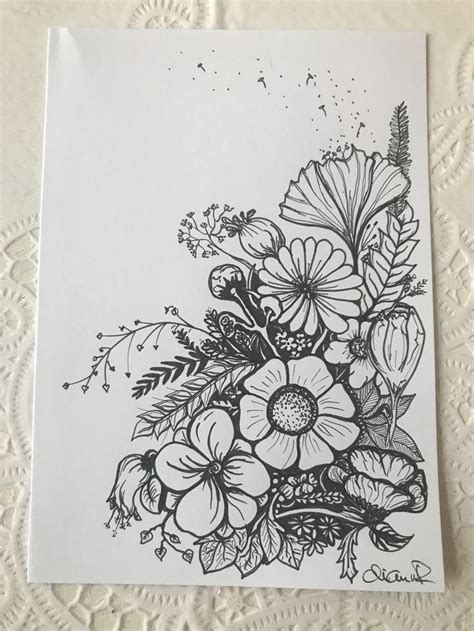 Explore The Depths Of Your Artistry🌸🌸🌸 Floral Drawing Flower Drawing