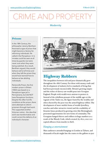 Georgian And Victorian Crime And Punishment Teaching Resources