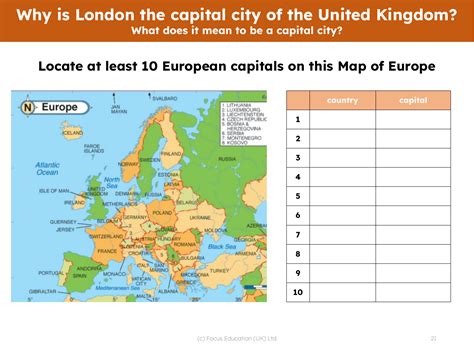 Countries Capital Cities Worksheet Year 3 Geography