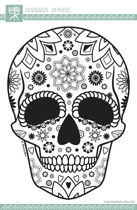 Girl sugar skulls coloring pages free on skull for adults. Pin on Day of the Dead