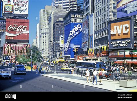 1988 Historical Times Square Midtown Manhattan New York City Usa Stock