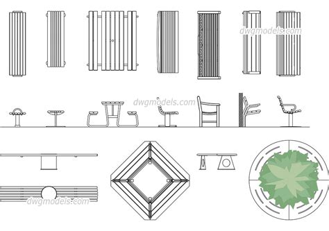 Benches Dwg Free Cad Blocks Download