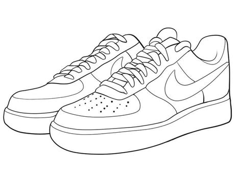 Nike Shoe Template Coloring Pages Sketch Coloring Page