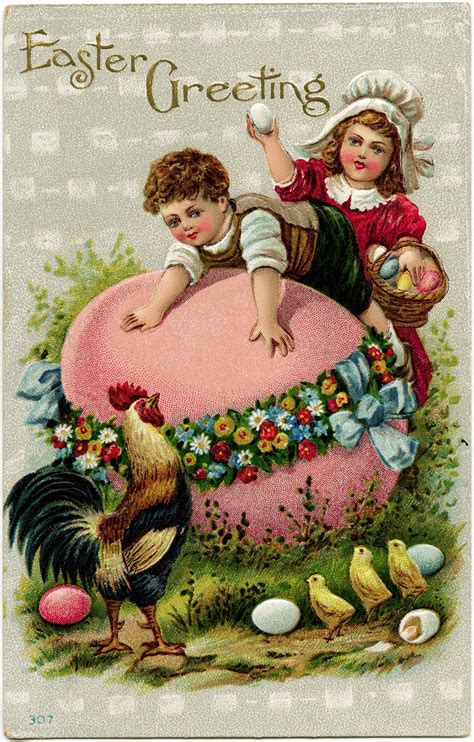 Vintage Easter Postcard Easter Clip Art Old Fashioned Easter Card