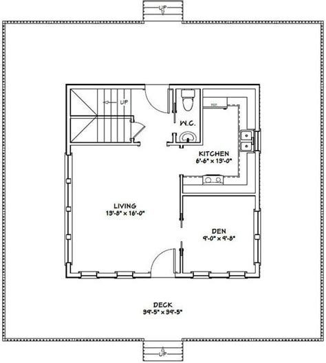 Tiny House Plan Small House Plan 1 Bedroom Home Plan 24x24 Floor Plan