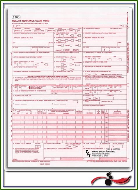 Hcfa 1500 Claim Form Printable Form Resume Examples P32erx49j8