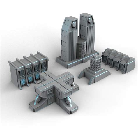 Sci Fi Futuristic Buildings 3D Model CGTrader