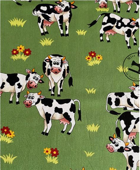 Farm Fun Cow Print Fabric Quilting Sewing Dress Making Etsy