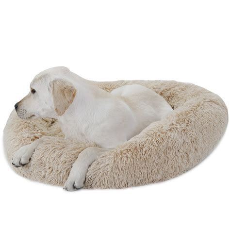 Zenstyle 30 Shag Faux Fur Mini Dog Bed Round Shape Calming Ultra Soft