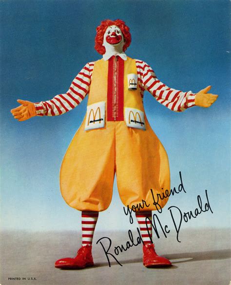 Mcdonalds Ronald Mcdonald Photo Cards 1 Of 5 Ronald In 1967 1970s