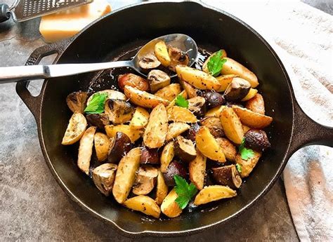 Poêlée de pomme de terre et champignons Recette