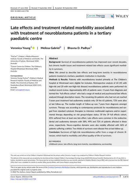 Pdf Late Effects And Treatment Related Morbidity Associated With