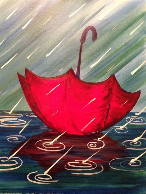 Lost Umbrella Umbrella Painting Spring Painting Simple Acrylic