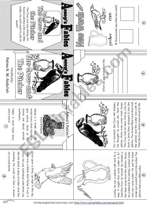 After an hour of flying, it saw a pitcher but the crow was clever. Aesop´s Fables: The Crow and The Pitcher [ Mini-book ...