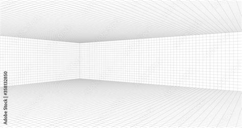 Room Perspective Grid Background 3d Vector Illustration Model
