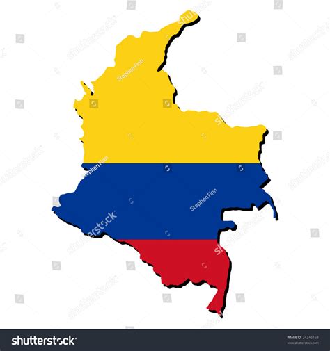 Map Colombia Colombian Flag Illustration Stock Vector Royalty Free